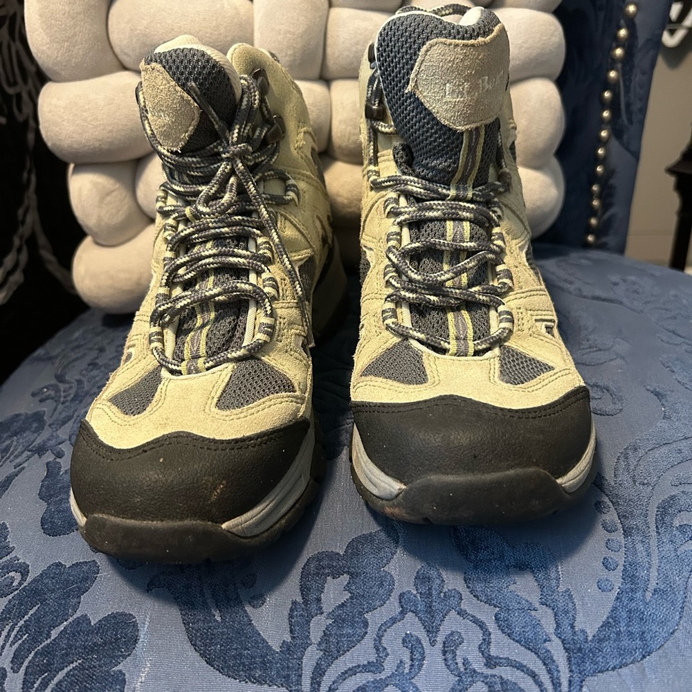LL Bean women's hiking boots tan gray Dri-Lex size 6.5 medium